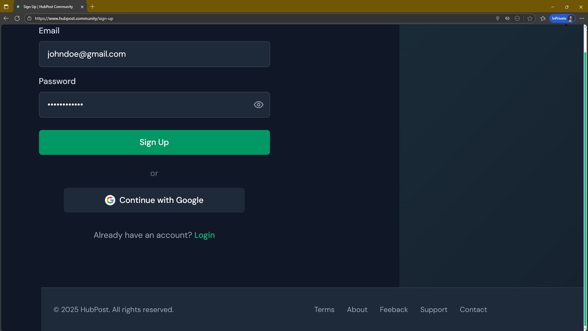 Screenshot for Choose Signup Method